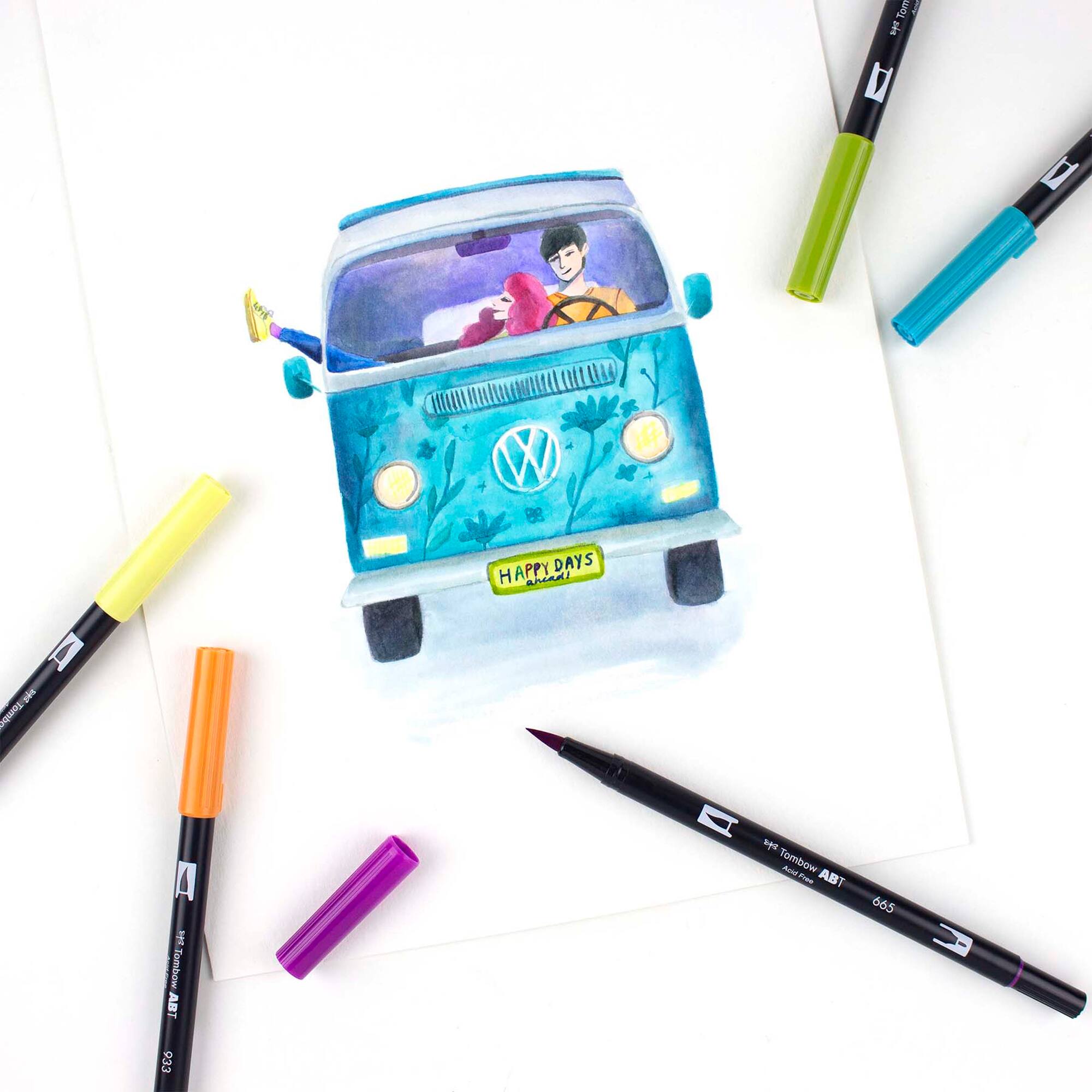 Tombow Dual Brush Pen & Marker Case Set